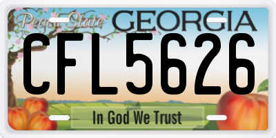 GA license plate CFL5626