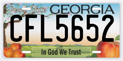 GA license plate CFL5652