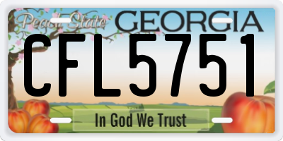 GA license plate CFL5751