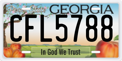 GA license plate CFL5788