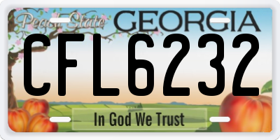 GA license plate CFL6232