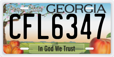 GA license plate CFL6347