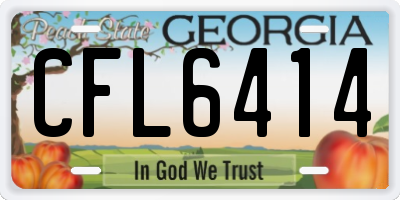 GA license plate CFL6414