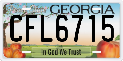 GA license plate CFL6715