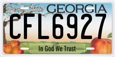 GA license plate CFL6927