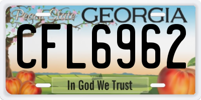 GA license plate CFL6962