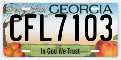 GA license plate CFL7103