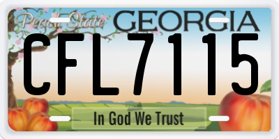 GA license plate CFL7115