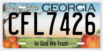 GA license plate CFL7426
