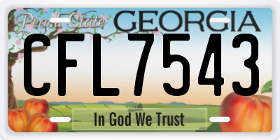 GA license plate CFL7543