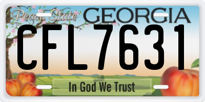 GA license plate CFL7631