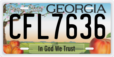 GA license plate CFL7636