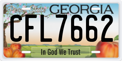 GA license plate CFL7662