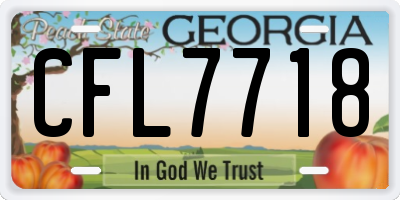 GA license plate CFL7718