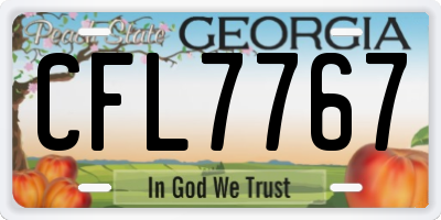 GA license plate CFL7767