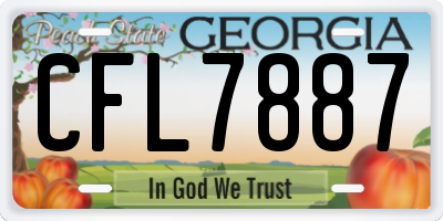 GA license plate CFL7887