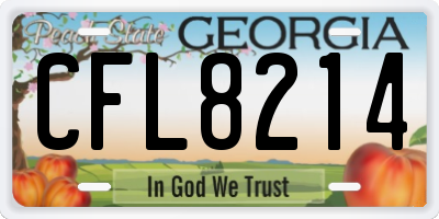 GA license plate CFL8214