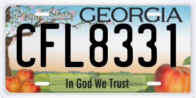 GA license plate CFL8331