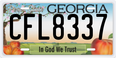 GA license plate CFL8337