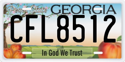GA license plate CFL8512