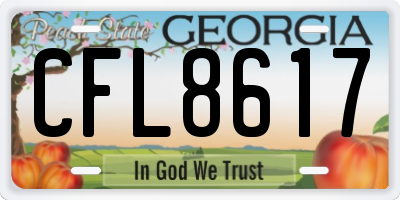 GA license plate CFL8617