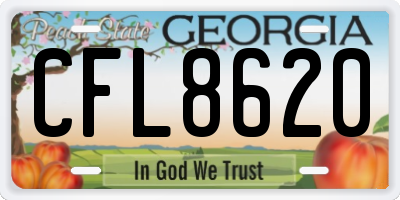 GA license plate CFL8620