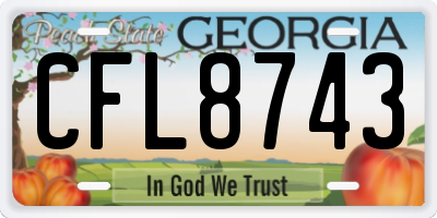 GA license plate CFL8743