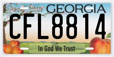 GA license plate CFL8814
