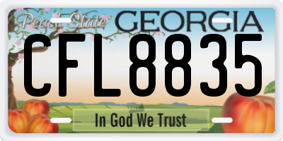 GA license plate CFL8835