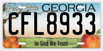 GA license plate CFL8933