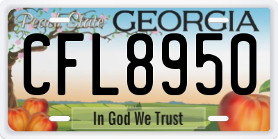 GA license plate CFL8950