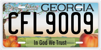 GA license plate CFL9009