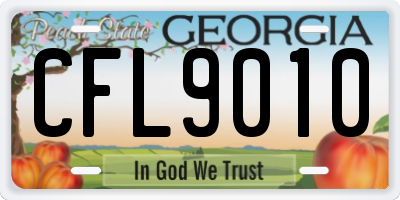 GA license plate CFL9010