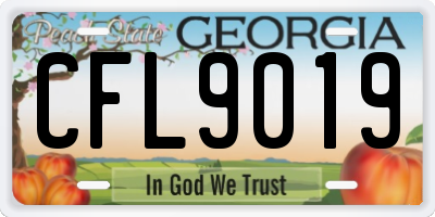 GA license plate CFL9019