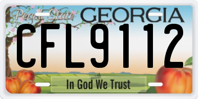 GA license plate CFL9112