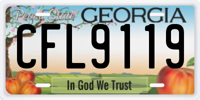 GA license plate CFL9119