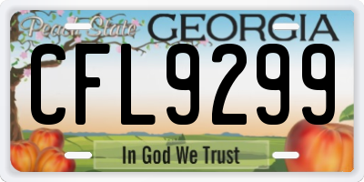 GA license plate CFL9299