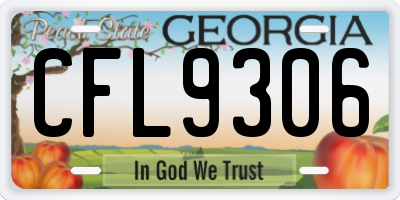GA license plate CFL9306