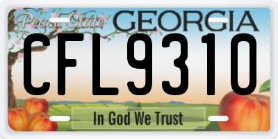 GA license plate CFL9310