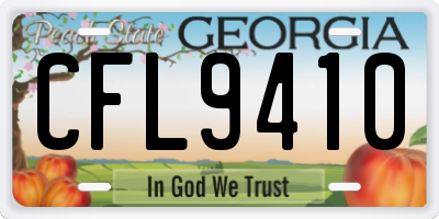 GA license plate CFL9410