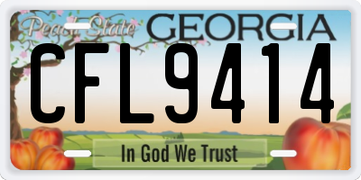 GA license plate CFL9414