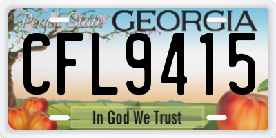 GA license plate CFL9415