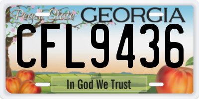 GA license plate CFL9436
