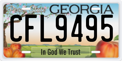 GA license plate CFL9495