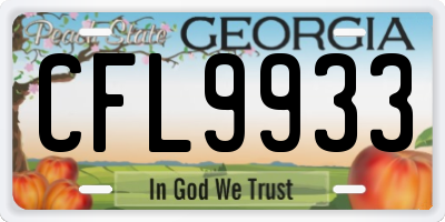 GA license plate CFL9933