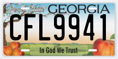 GA license plate CFL9941