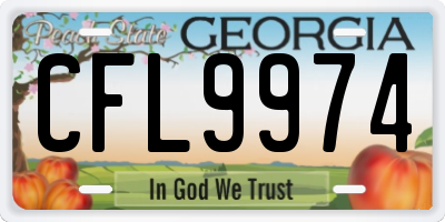 GA license plate CFL9974