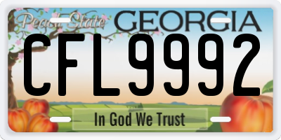 GA license plate CFL9992