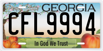 GA license plate CFL9994