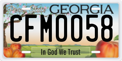 GA license plate CFM0058